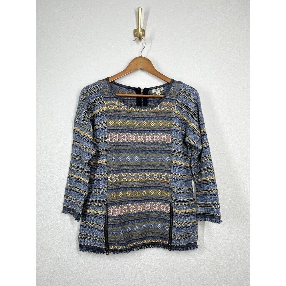 Lucky Brand Escape Fringe Sweater Knit Top